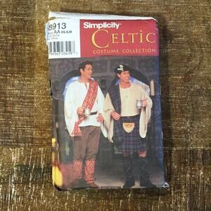 Simplicity Sewing Pattern 8913 Celtic Scottish Irish Kilt Costume XS-M UNCUT